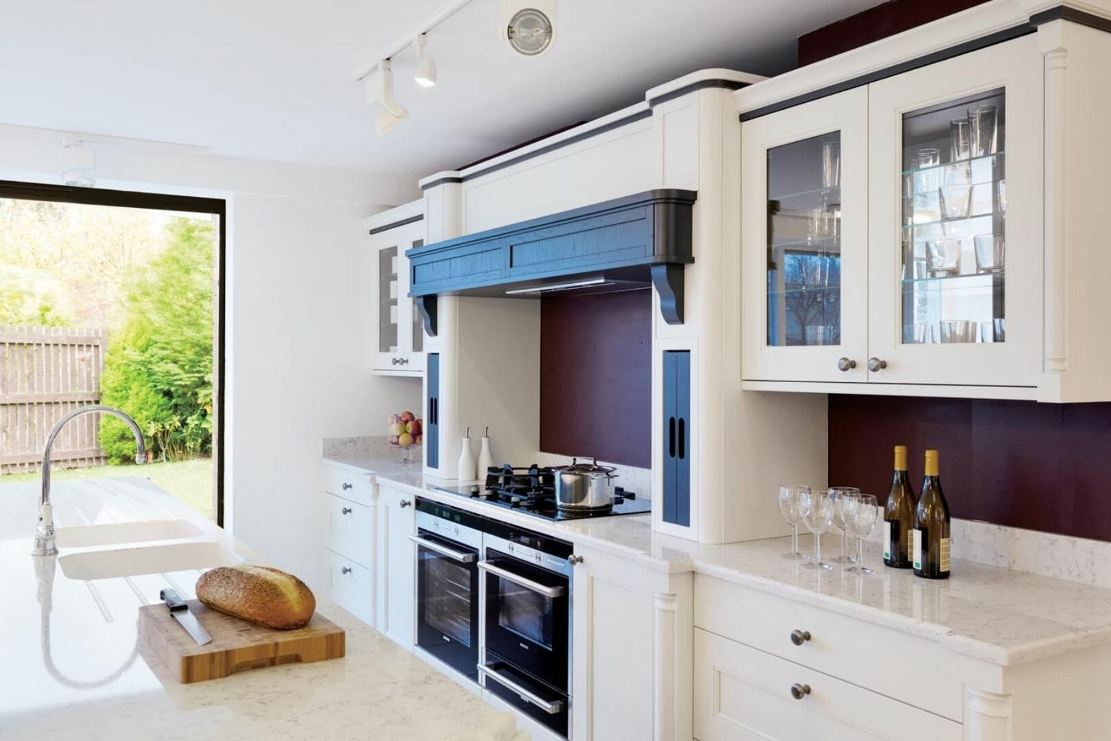 Navy an copper kitchen