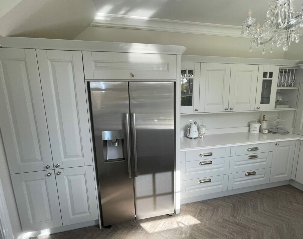 Traditional Platinum Kitchen by Mike Hughes Kitchens Bedrooms american fridge freezer view