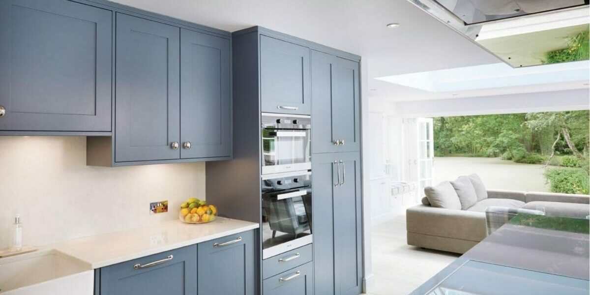 Navy in frame kitchen